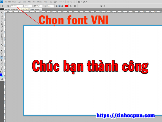 Bước 3. Chọn font chữ VNI